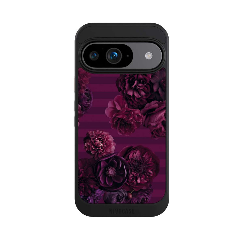 Pixel 9 NIVOcore Majestic Baroque Blossom Dream Burgundy Pink with AI