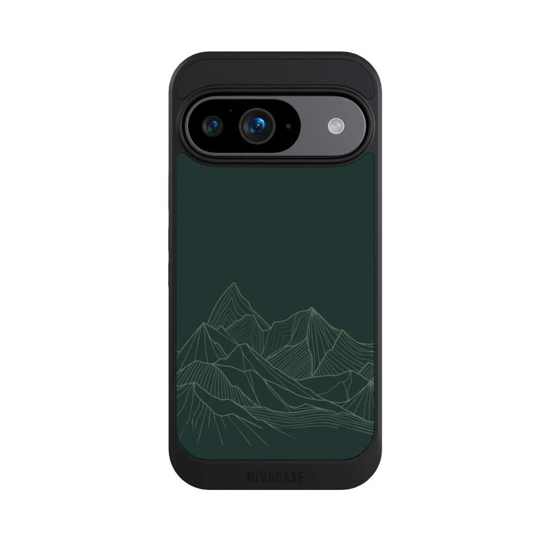 Pixel 9 NIVOcore Berg Line Art Grün