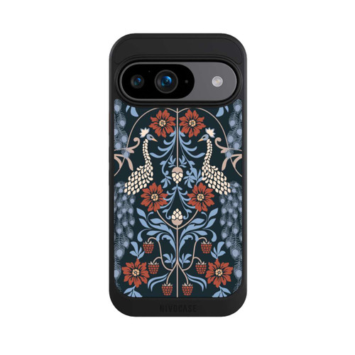 Google Pixel 9 NIVOcore Vintage Peacock Garden Arts and Crafts Floral Dark