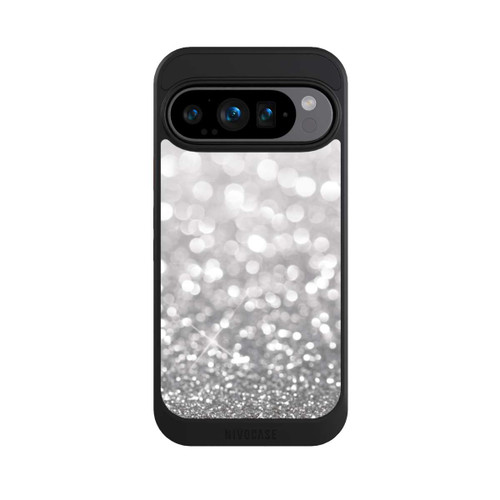 Google Pixel 9 Pro NIVOcore Pluie de Paillettes Argentées Look