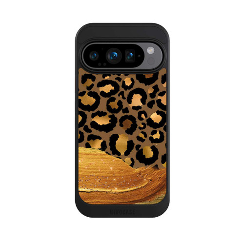 Google Pixel 9 Pro NIVOcore Dunkelgoldener Leoparden Glitzerlook