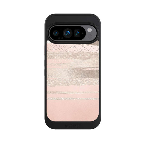 Google Pixel 9 Pro NIVOcore Glitzerschichten (Rosé/Silver) Glitterlook