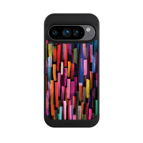 Google Pixel 9 Pro NIVOcore Bunte Pinselstriche schwarz