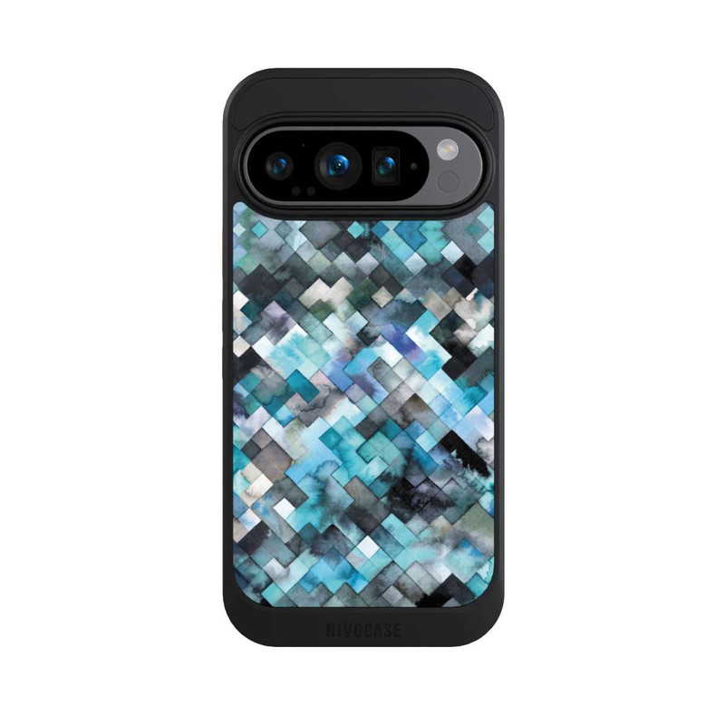 Pixel 9 Pro NIVOcore stimmungsvolles geometrisches Muster blau
