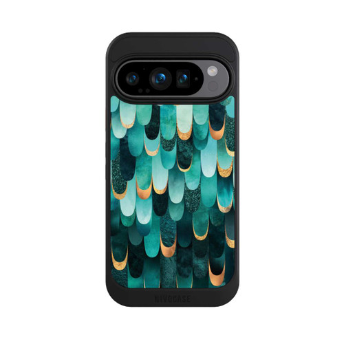Google Pixel 9 Pro NIVOcore Gefiedert Türkis Golddruck