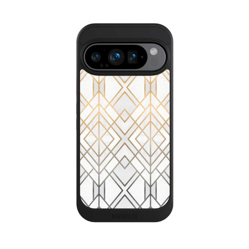 Google Pixel 9 Pro NIVOcore Gold und Grauer Geo Golddruck