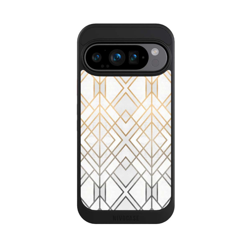 Pixel 9 Pro NIVOcore Gold und Grauer Geo Golddruck