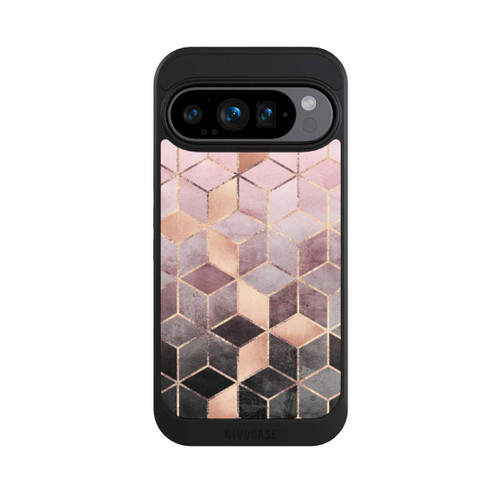 Google Pixel 9 Pro NIVOcore Pink-grauer Farbverlauf Würfel Druck