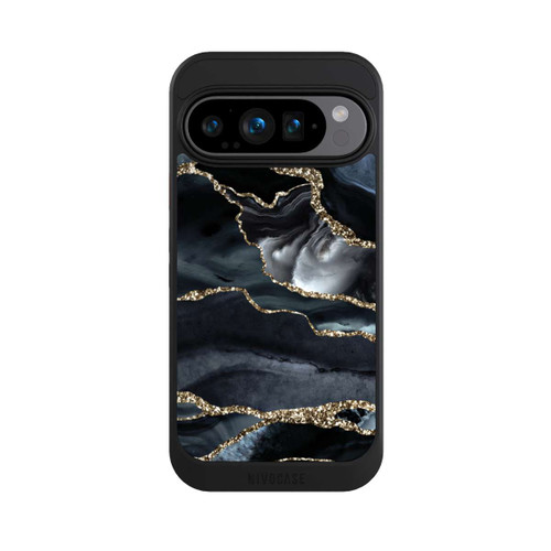 Google Pixel 9 Pro NIVOcore Dunkler Marmor Gold Glitzerlook