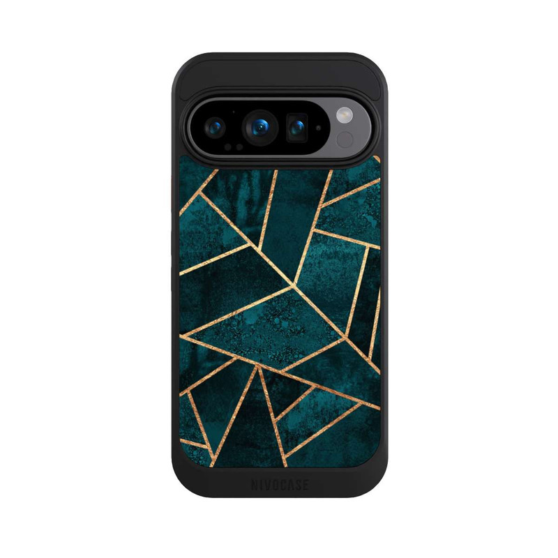 Pixel 9 Pro NIVOcore Tief Blaugrün Stein Gold Druck
