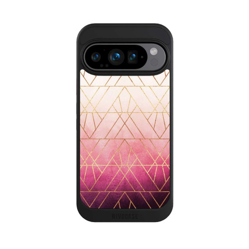Google Pixel 9 Pro NIVOcore Pink Ombre Dreiecke Golddruck