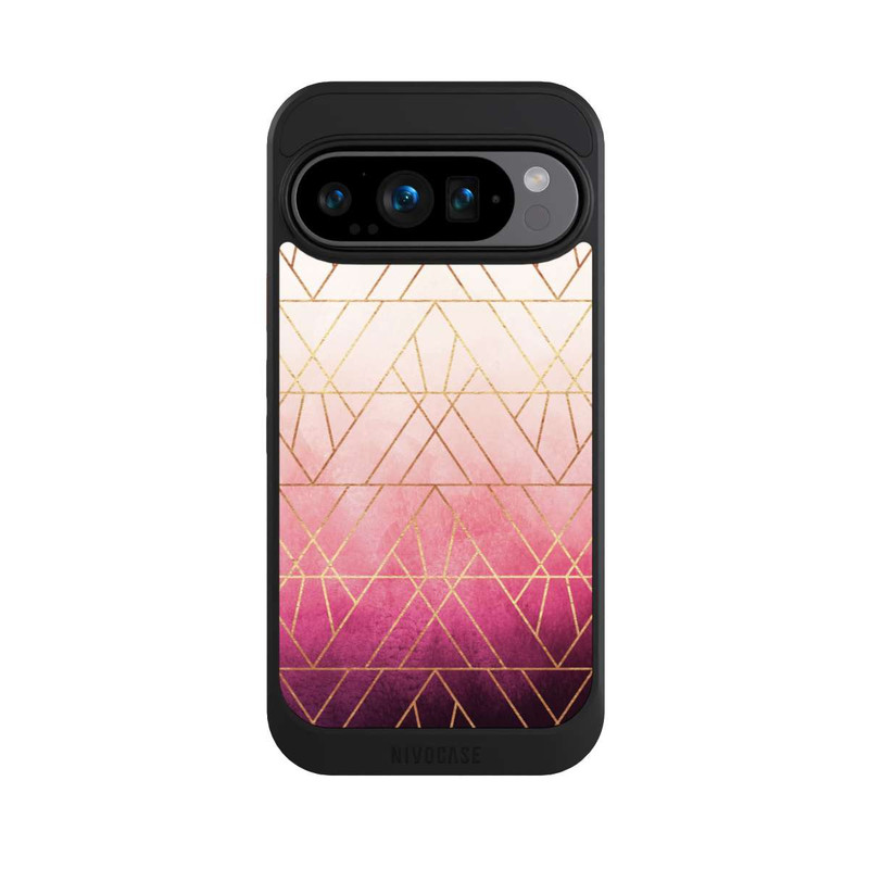Pixel 9 Pro NIVOcore Pink Ombre Dreiecke Golddruck