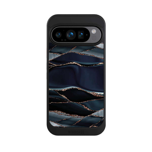 Google Pixel 9 Pro NIVOcore Dunkelgraue Streifen goldener Look