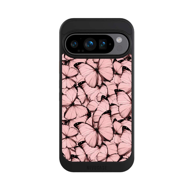 Pixel 9 Pro NIVOcore Rosa Schmetterling-Muster