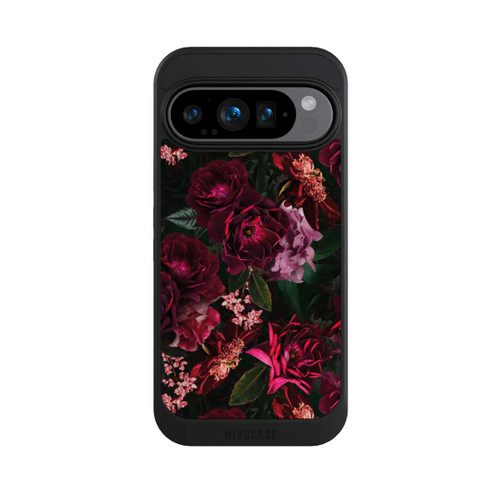 Google Pixel 9 Pro NIVOcore Dunkle romantische Vintage Rosen und Pfingstrosen