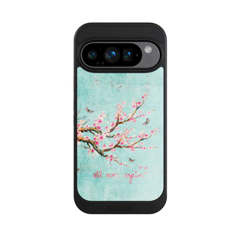 Pixel 9 Pro NIVOcore Motif d'arbre en fleurs de cerisier bleu