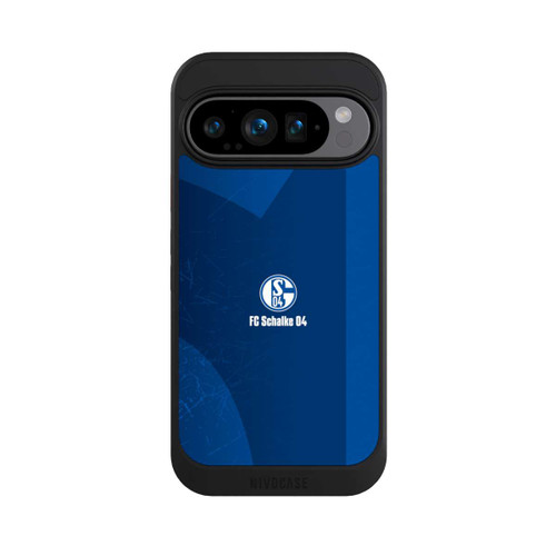 Google Pixel 9 Pro NIVOcore Schalke 04 Blauer Hintergrund Mit Logo