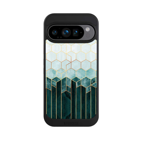 Google Pixel 9 Pro NIVOcore Blaugrüne Sechsecke