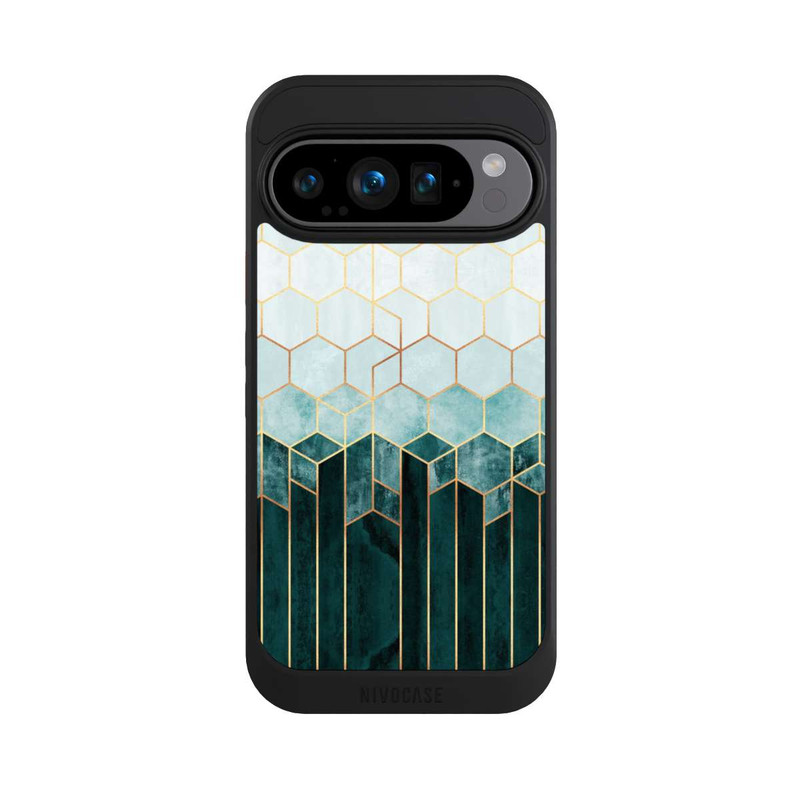 Pixel 9 Pro NIVOcore Blaugrüne Sechsecke