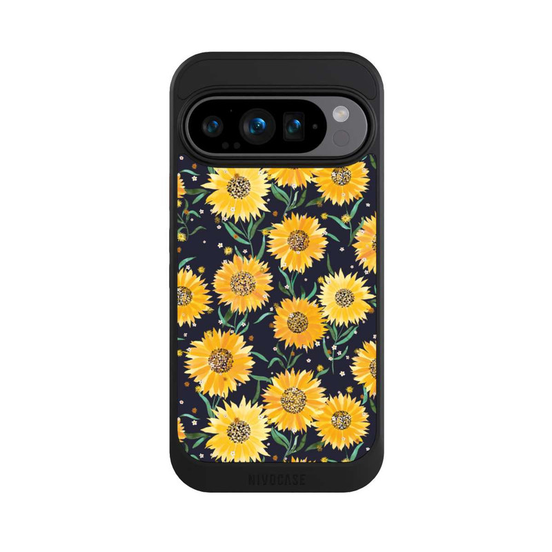 Pixel 9 Pro NIVOcore Sonnenblumen schwarz