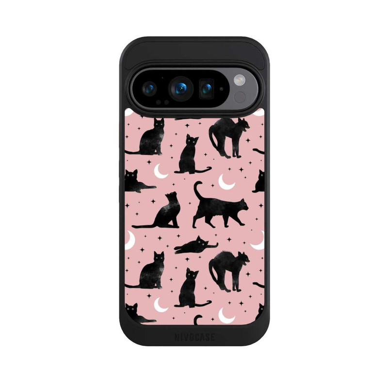 Pixel 9 Pro NIVOcore Lune & Chats Fond Rose