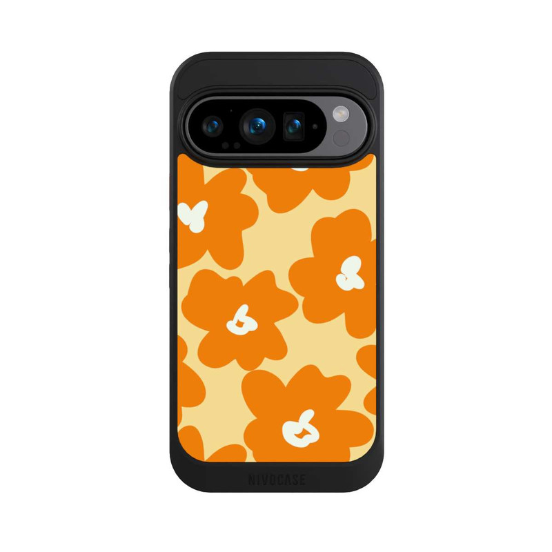 Pixel 9 Pro NIVOcore Retro Blumenmuster Päivi Gelb Orange
