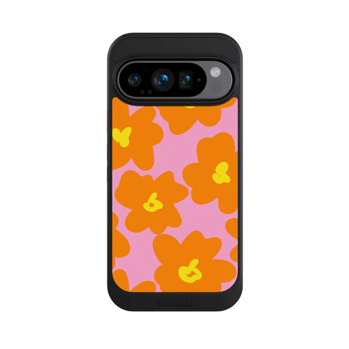 Google Pixel 9 Pro NIVOcore Retro floral pattern pink and orange