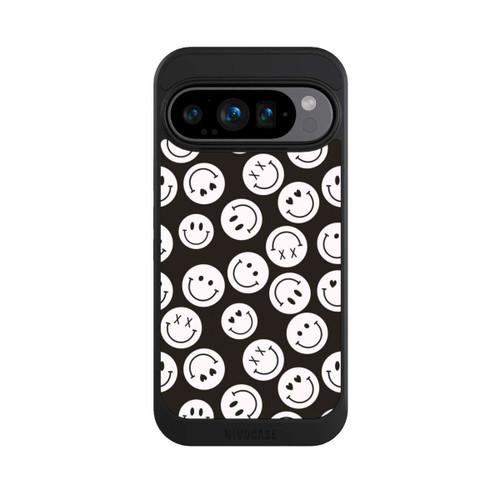 Google Pixel 9 Pro NIVOcore Smiles Emotes Pattern Black And White