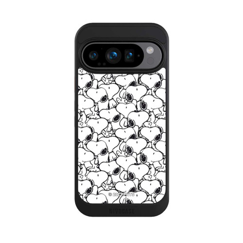 Google Pixel 9 Pro NIVOcore Snoopy Muster Schwarz und Weiß
