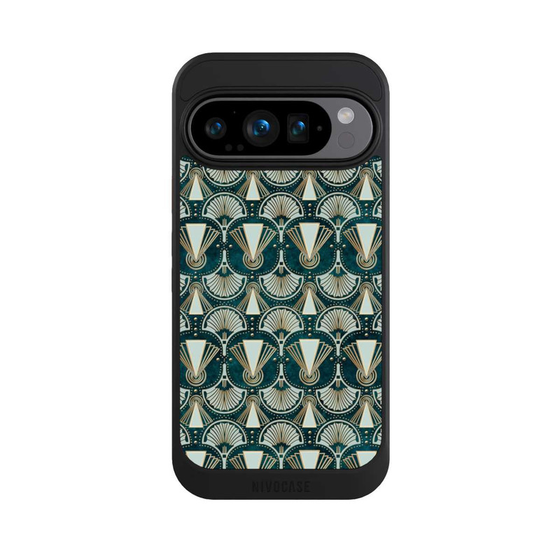 Pixel 9 Pro NIVOcore Art Deco Green Pattern