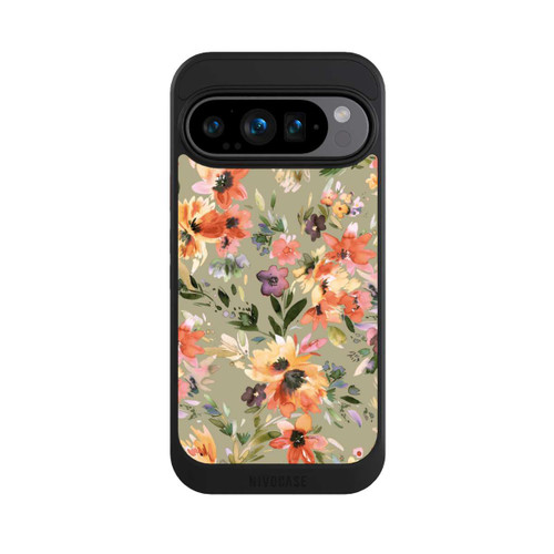 Google Pixel 9 Pro NIVOcore Malerische tropische Blumen Salbeigrün