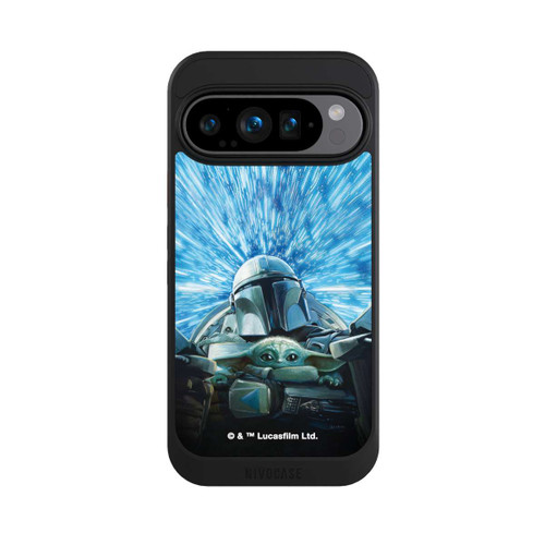 Google Pixel 9 Pro NIVOcore Grogu und Mando fliegen blau