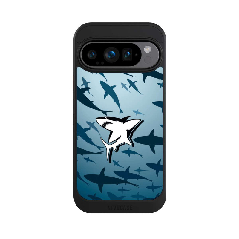 Pixel 9 Pro NIVOcore Haie Muster Blau
