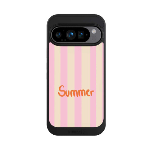 Google Pixel 9 Pro NIVOcore Summer- Rosa und Orange Streifen Hintergrund