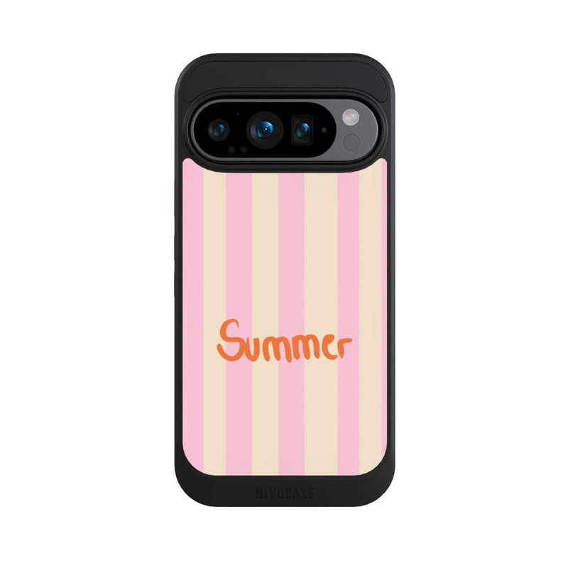 Pixel 9 Pro NIVOcore Summer- Rosa und Orange Streifen Hintergrund