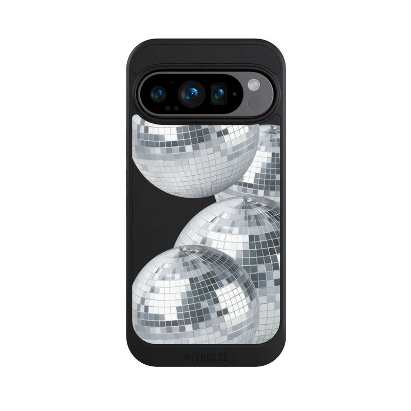 Pixel 9 Pro NIVOcore Discokugel Party Silver Transparent mit KI