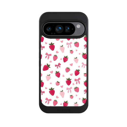 Google Pixel 9 Pro NIVOcore Erdbeer Herz Schleifen Muster Pink