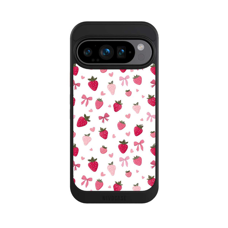 Pixel 9 Pro NIVOcore Erdbeer Herz Schleifen Muster Pink