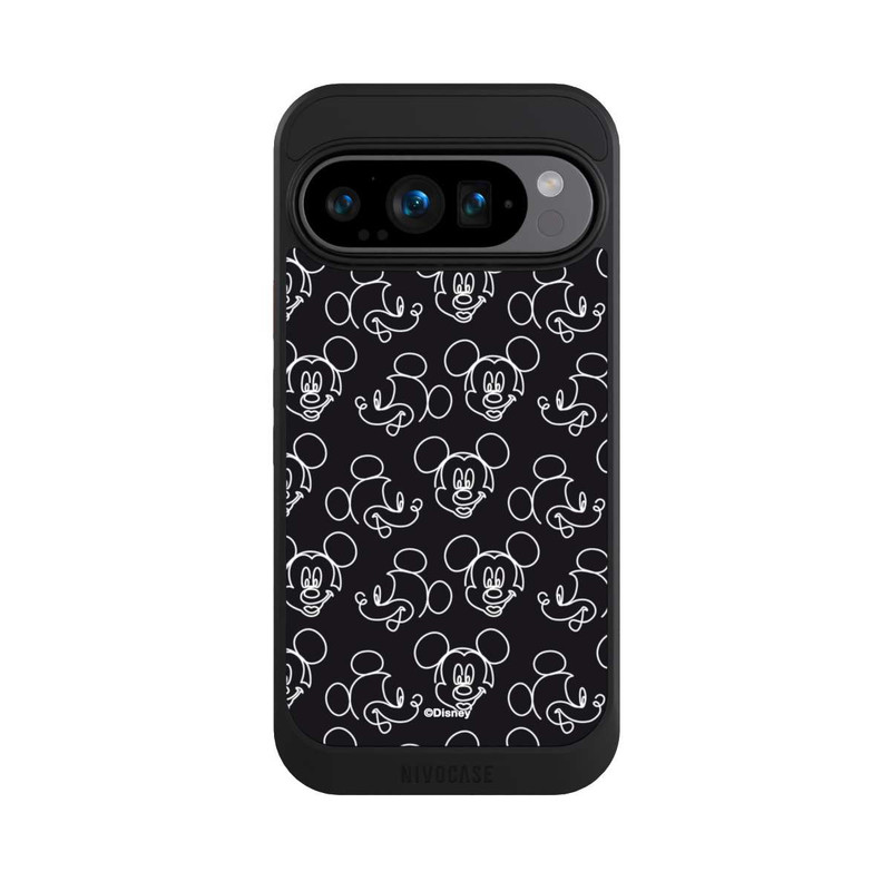 Pixel 9 Pro NIVOcore Disney Mickey Faces Black Line Art Pattern