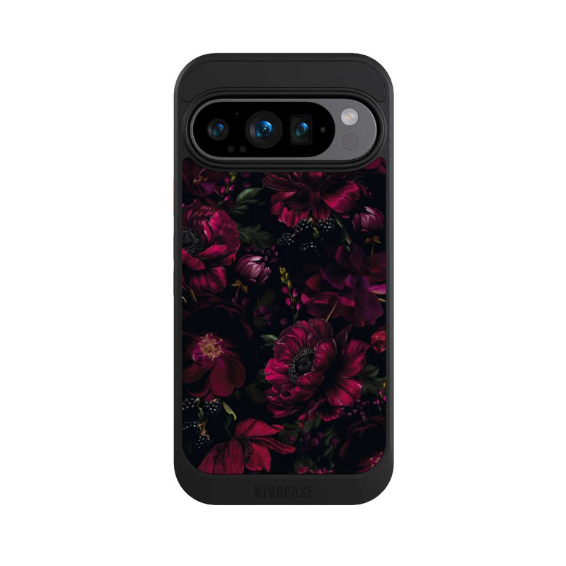 Pixel 9 Pro NIVOcore Dunkle Rote Blumen Liebe