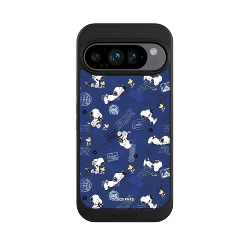 Google Pixel 9 Pro NIVOcore Peanuts Travel Stamps Pattern Blue