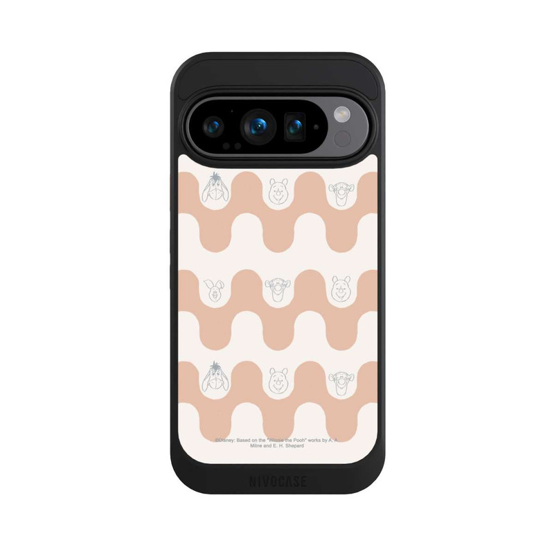 Pixel 9 Pro NIVOcore Winnie l'Ourson et ses Amis Motif Vagues Bohèmes