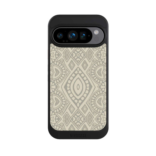 Google Pixel 9 Pro NIVOcore Boho Geometric Mosaic Pattern Neutral Grey and Beige