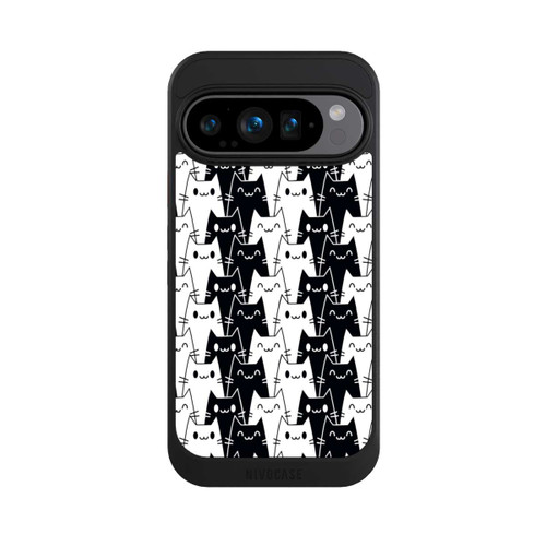 Google Pixel 9 Pro NIVOcore Katzentapete Schwarz Weiß