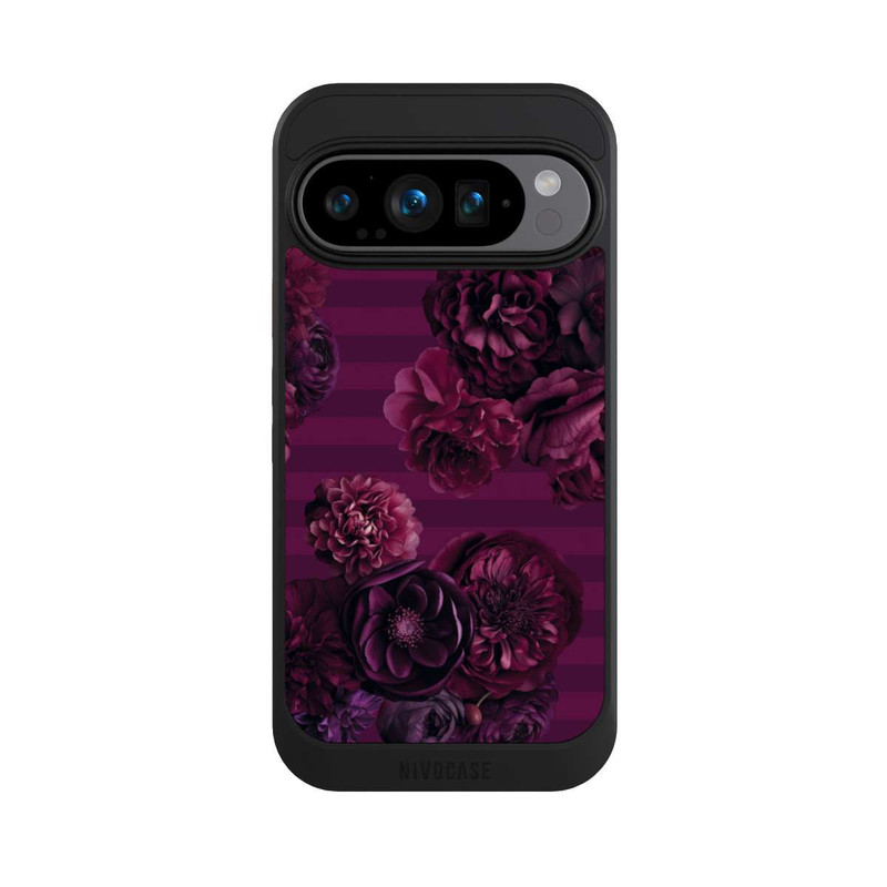 Pixel 9 Pro NIVOcore Majestic Baroque Blossom Dream Burgundy Pink with AI