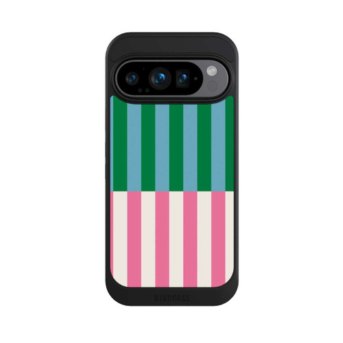 Google Pixel 9 Pro NIVOcore Motif Rayé Vert Rose