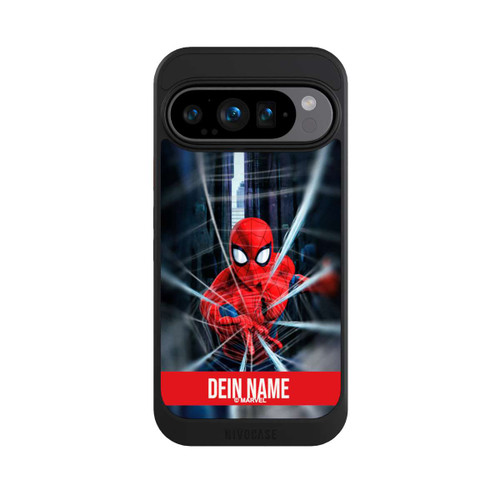 Google Pixel 9 Pro NIVOcore Spiderman Webs in Action Personalisierbar