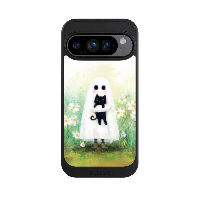 Pixel 9 Pro NIVOcore Geist und Katze Halloween mit KI