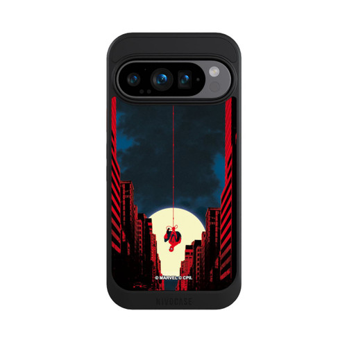 Google Pixel 9 Pro NIVOcore Spider-Man Marvel between Skyscrapers
