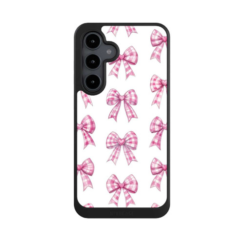 Samsung Galaxy S24 FE 5G NIVOcore Pinke Gingham Herzen und Schleifen mit KI